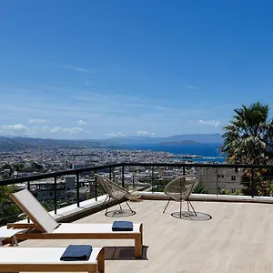  Villa View - Heated Pool & Gym - Majestic Views - 5 Min Drive From Center Greece